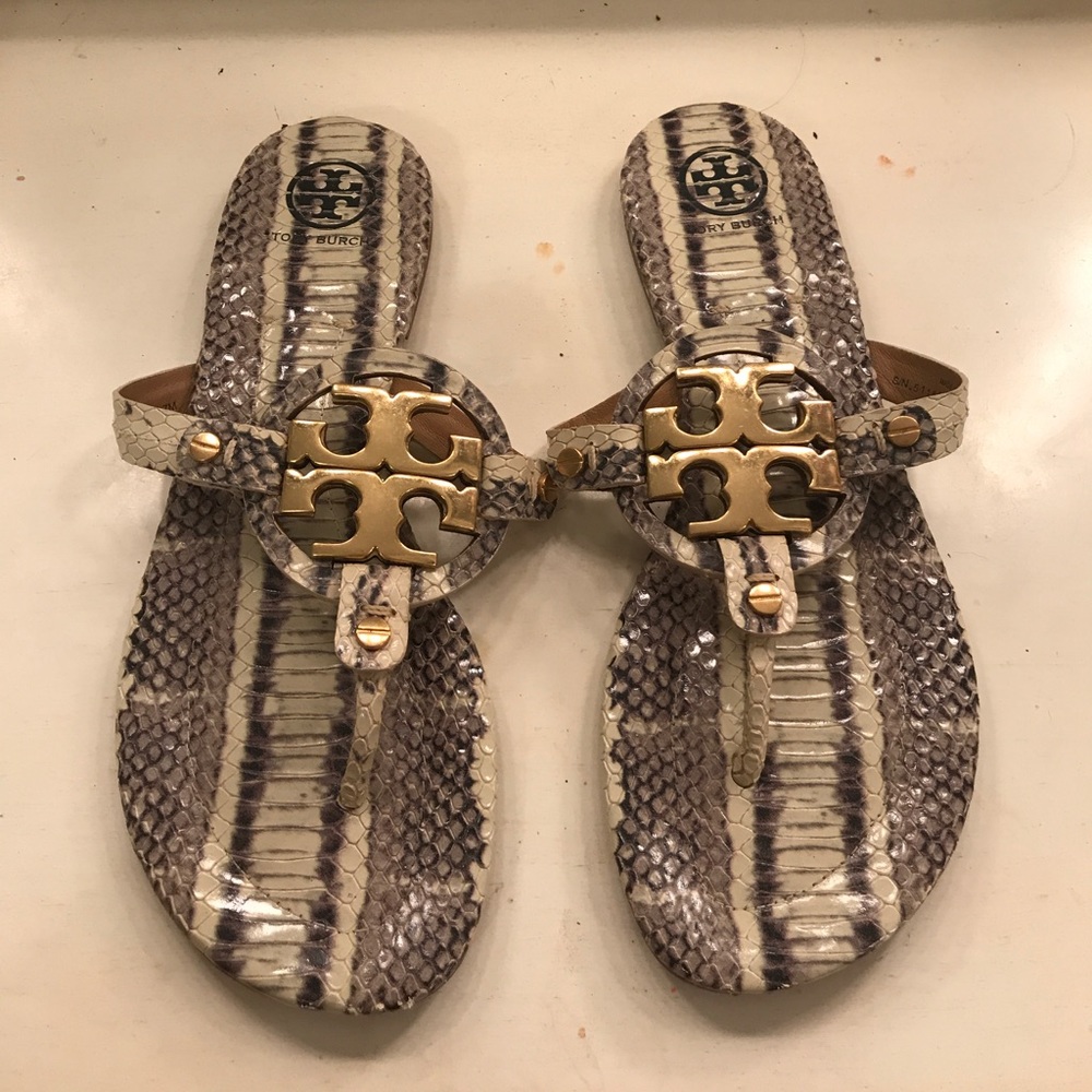 Tory Burch Snakeskin Flip Flops